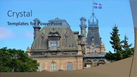  Presentation with old buildings - Amazing presentation theme having old buildings in quebec city backdrop and a light blue colored foreground