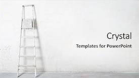  Presentation with concrete construction - Presentation theme featuring old buildings renovation - ladder on concrete wall construction background and a white colored foreground