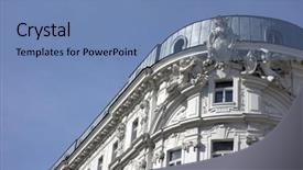  Presentation with residential - PPT theme with old buildings renovation - nice renovated residential building background and a teal colored foreground