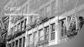  Presentation with old buildings - PPT layouts having old-buildings-with-fire-ladder and a gray colored foreground