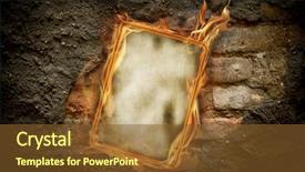  Presentation with burning paper - PPT theme with old burning paper background and a tawny brown colored foreground
