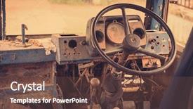  Presentation with school bus - Theme with old bus interior filtered image background and a  colored foreground