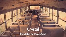  Presentation with bus - Amazing PPT theme having old bus interior filtered image backdrop and a  colored foreground