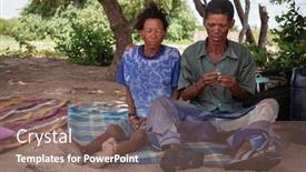  Presentation with kalahari - Audience pleasing PPT layouts consisting of old-bushman-man-from-central backdrop and a violet colored foreground
