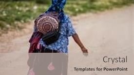  Presentation with kalahari - Theme with old-bushman-woman-from-central background and a soft green colored foreground