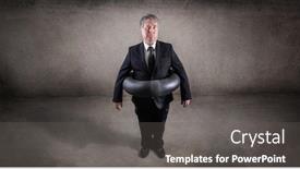  Presentation with tire - Presentation theme featuring old-business-man-with-spare background and a gray colored foreground