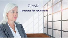  Presentation with windows - PPT layouts with old business woman looking across the windows background and a sky blue colored foreground