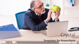  Presentation with bankruptcy - PPT layouts having old-businessman-employee-in-bankruptcy background and a lemonade colored foreground