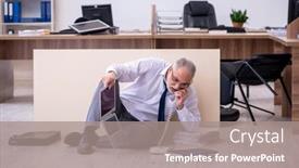  Presentation with bankruptcy - Presentation consisting of old-businessman-employee-in-bankruptcy background and a gray colored foreground
