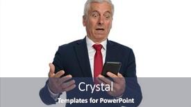  Presentation with reading - PPT theme enhanced with old-businessman-feeling-shocked background and a ocean colored foreground