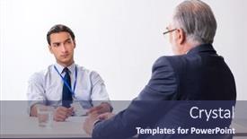  Presentation with advocate - Colorful theme enhanced with old-businessman-meeting-with-advocate backdrop and a ocean colored foreground