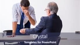  Presentation with advocate - Beautiful PPT theme featuring old-businessman-meeting-with-advocate backdrop and a tawny brown colored foreground