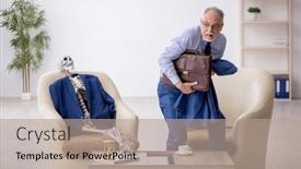  Presentation with skeleton - PPT layouts with old-businessman-meeting-with-skeleton background and a coral colored foreground