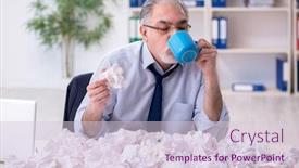  Presentation with old papers - Slide deck with old-businessman-rejecting-new-ideas background and a lemonade colored foreground