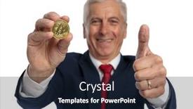  Presentation with invest - PPT layouts with old-businessman-showing-a-bitcoin background and a wine colored foreground