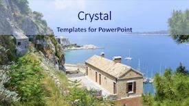  Presentation with byzantine - PPT layouts consisting of old byzantine fortress in kerkyra background and a sky blue colored foreground