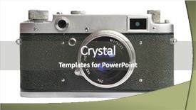  Presentation with old camera and film sound - Presentation consisting of old camera - 1950-1960 years background and a dark gray colored foreground