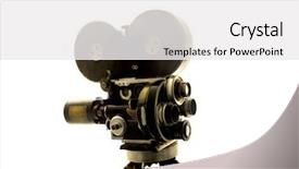  Presentation with camera film - Theme with old camera background and a white colored foreground