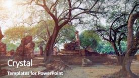  Presentation with ayutthaya - Amazing slide deck having old capital of siam - ayutthaya backdrop and a violet colored foreground