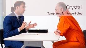  Presentation with advocate - Colorful PPT theme enhanced with old-captive-meeting-with-advocate backdrop and a lemonade colored foreground