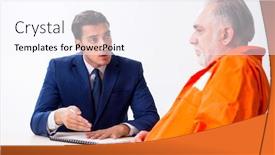  Presentation with advocate - Beautiful slides featuring old-captive-meeting-with-advocate backdrop and a sky blue colored foreground