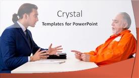  Presentation with advocate - Slide set with old-captive-meeting-with-advocate background and a sky blue colored foreground