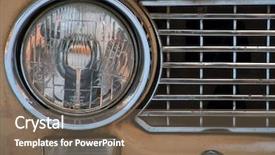  Presentation with old muscle car - Presentation having old car headlight background and a violet colored foreground