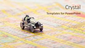  Presentation with old car - Colorful PPT layouts enhanced with old car on map backdrop and a lemonade colored foreground