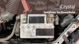  Presentation with old car - Beautiful slides featuring old-car-starter-battery-inside backdrop and a tawny brown colored foreground