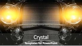  Presentation with old car - Slide set with old car with flashing lights background and a dark gray colored foreground
