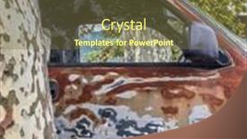  Presentation with old car - Slide deck with old-car-with-stripped-bodywork background and a  colored foreground