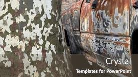  Presentation with old car - Slides featuring old-car-with-stripped-bodywork background and a  colored foreground