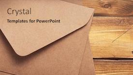  Presentation with envelope - Presentation design enhanced with old-cardboard-postal-envelope background and a coral colored foreground