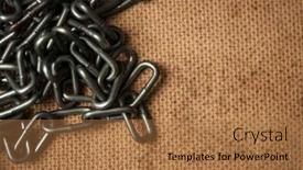  Presentation with chains - Theme consisting of old-cardboard-texture-with-chromed background and a coral colored foreground