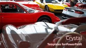  Presentation with auction - Slides enhanced with old-cars-auction-people-viewing background and a tawny brown colored foreground