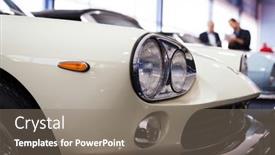  Presentation with auction - Presentation with old-cars-auction-people-viewing background and a gray colored foreground