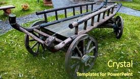  Presentation with old muscle car - Slide set with old cart on green grass background and a tawny brown colored foreground