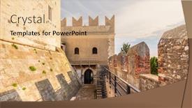  Presentation with castle - Slides consisting of old-castle-castello-scaligero background and a lemonade colored foreground