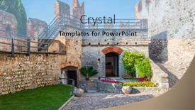  Presentation with castle - Colorful slides enhanced with old-castle-castello-scaligero backdrop and a light blue colored foreground