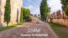  Presentation with castle - PPT theme enhanced with old-castle-castello-scaligero background and a gray colored foreground