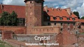  Presentation with poland - Presentation theme featuring old castle in malbork - poland background and a tawny brown colored foreground