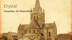  Presentation with old style - Beautiful slides featuring old-castle-in-retro-style backdrop and a blonde colored foreground