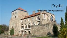  Presentation with bosnia old castle history - Presentation theme having old castle in tata hungary background and a light blue colored foreground
