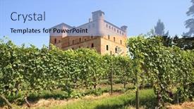  Presentation with castle - PPT theme enhanced with old-castle-of-grinzane-cavour background and a light blue colored foreground