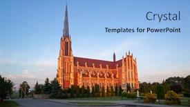  Presentation with catholic old - Amazing presentation theme having old-catholic-church-in-hierviaty backdrop and a light blue colored foreground