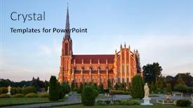  Presentation with catholic old - Presentation theme consisting of old-catholic-church-in-hierviaty background and a light blue colored foreground