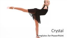  Presentation with eight - PPT theme featuring old caucasian girl ballerina dance background and a white colored foreground