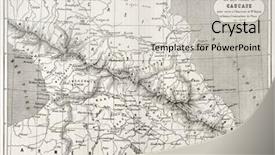  Presentation with old map - Beautiful presentation featuring old caucasus map created backdrop and a light gray colored foreground