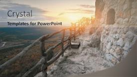  Presentation with cave - Slide deck consisting of old-cave-and-footpath and a lemonade colored foreground