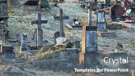  Presentation with cemetery - PPT layouts consisting of old-cemetery-with-many-tombstones background and a gray colored foreground